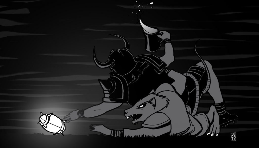 Blood Bowl Art - Stopping an offensive