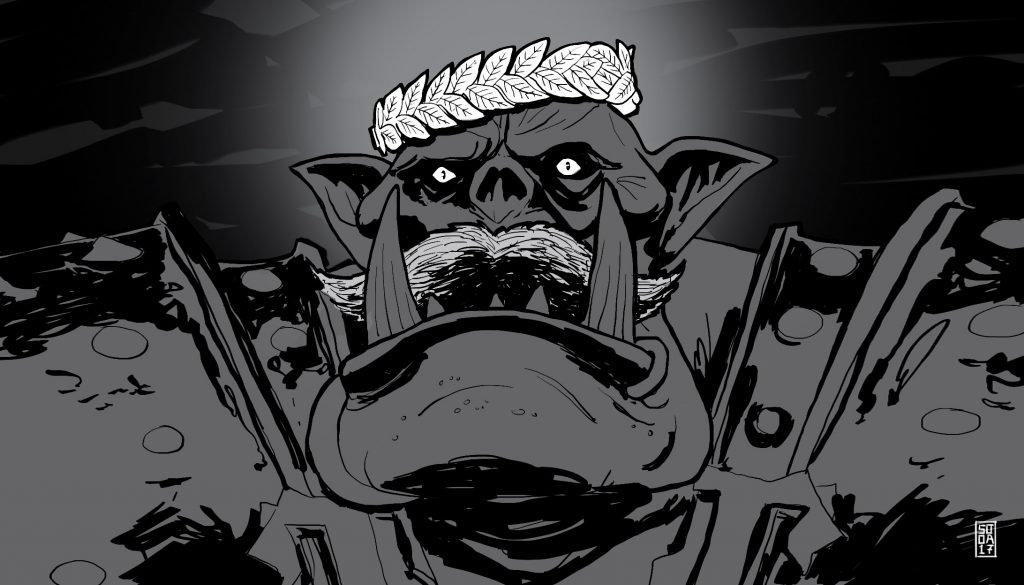 Blood Bowl Art - Orc coach