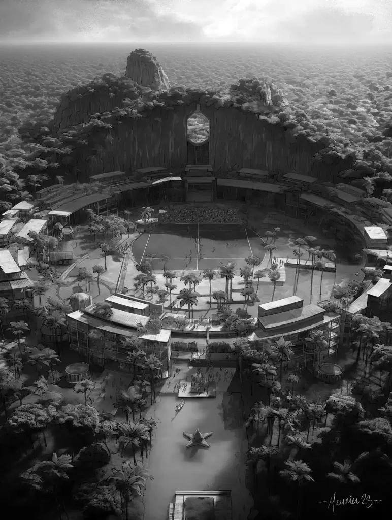 Mytilan had no footy stadium, but it had a grand central plaza.